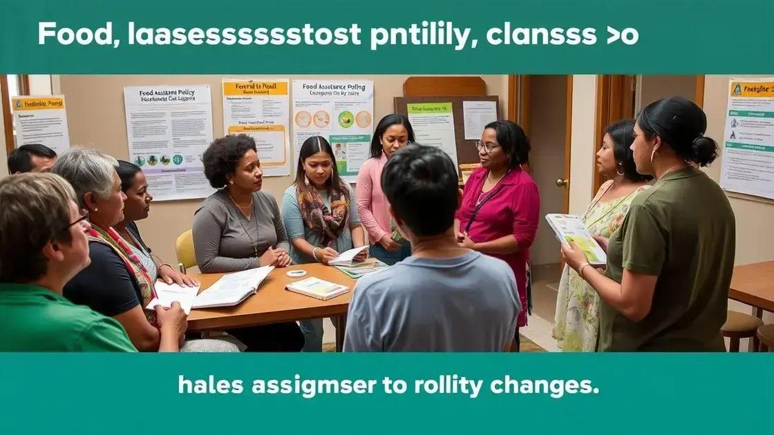 Recent changes in food assistance policies