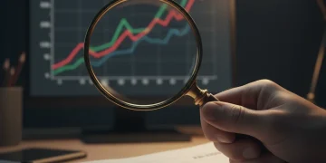 Magnifying glass over financial news showing rising CPI data