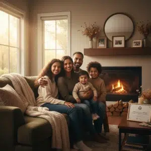 Energy Assistance Programs 2026: Don't Miss Out on Up to $1,000 in Utility Bill Relief Family smiling in warm living room, benefiting from energy assistance