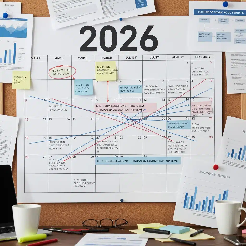 Calendar for 2026 highlighting important economic policy dates