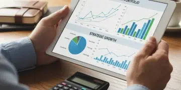 Person analyzing financial data on a tablet for 401k planning