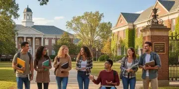 Students on a vibrant college campus, symbolizing increased federal grants for higher education.